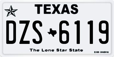 TX license plate DZS6119