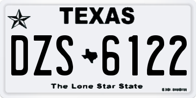 TX license plate DZS6122