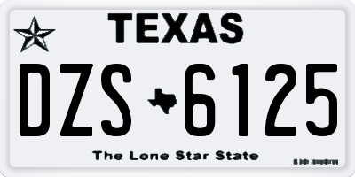 TX license plate DZS6125