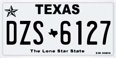 TX license plate DZS6127