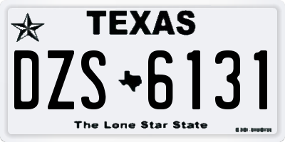 TX license plate DZS6131