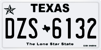 TX license plate DZS6132