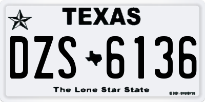 TX license plate DZS6136
