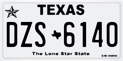 TX license plate DZS6140