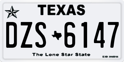 TX license plate DZS6147