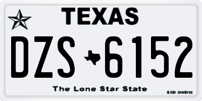 TX license plate DZS6152
