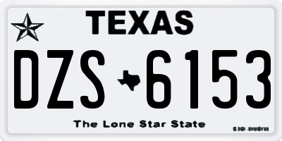 TX license plate DZS6153