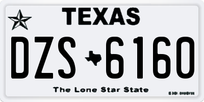 TX license plate DZS6160