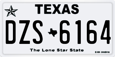 TX license plate DZS6164
