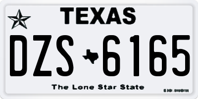 TX license plate DZS6165