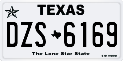 TX license plate DZS6169