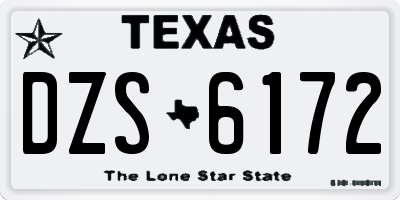 TX license plate DZS6172