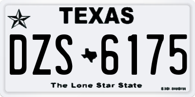 TX license plate DZS6175