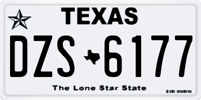TX license plate DZS6177
