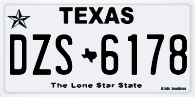 TX license plate DZS6178