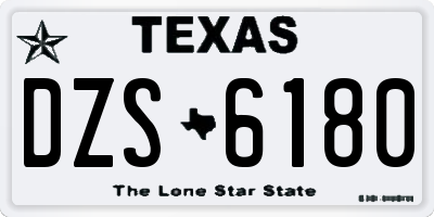 TX license plate DZS6180