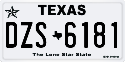 TX license plate DZS6181
