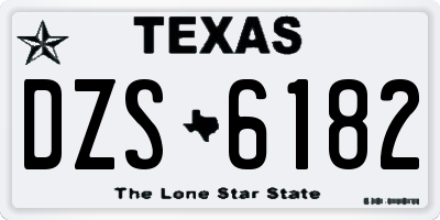 TX license plate DZS6182