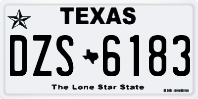 TX license plate DZS6183