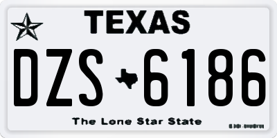 TX license plate DZS6186