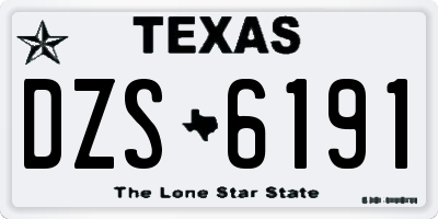 TX license plate DZS6191