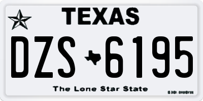 TX license plate DZS6195