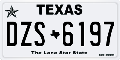 TX license plate DZS6197