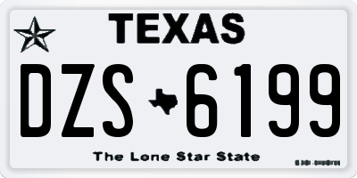 TX license plate DZS6199