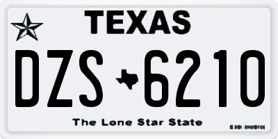 TX license plate DZS6210