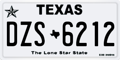 TX license plate DZS6212