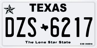 TX license plate DZS6217