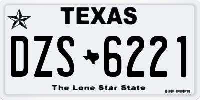 TX license plate DZS6221