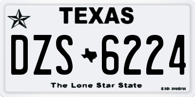 TX license plate DZS6224