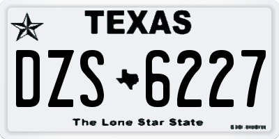 TX license plate DZS6227
