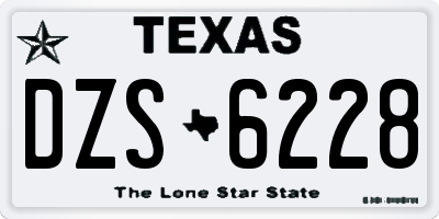 TX license plate DZS6228