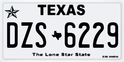 TX license plate DZS6229