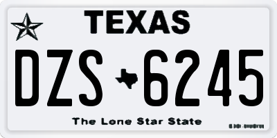 TX license plate DZS6245