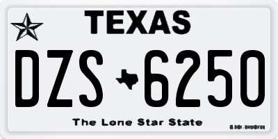 TX license plate DZS6250