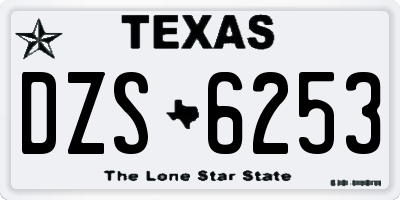 TX license plate DZS6253
