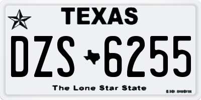 TX license plate DZS6255
