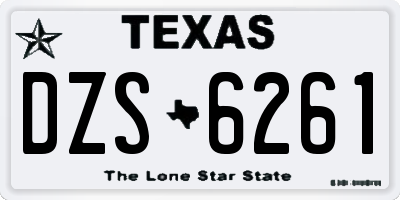 TX license plate DZS6261
