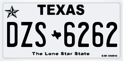 TX license plate DZS6262