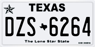 TX license plate DZS6264