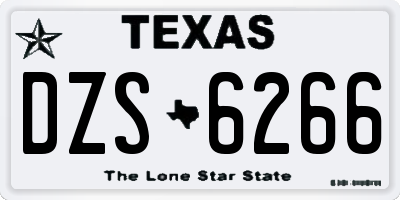 TX license plate DZS6266