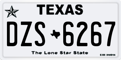 TX license plate DZS6267