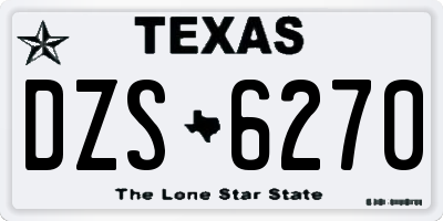TX license plate DZS6270