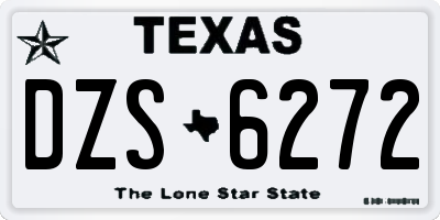 TX license plate DZS6272