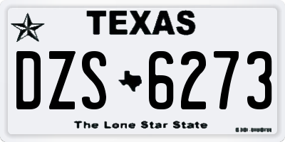 TX license plate DZS6273