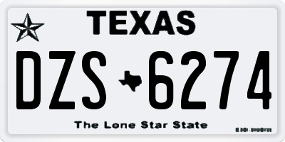 TX license plate DZS6274