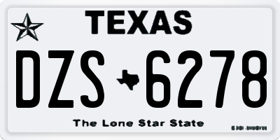 TX license plate DZS6278